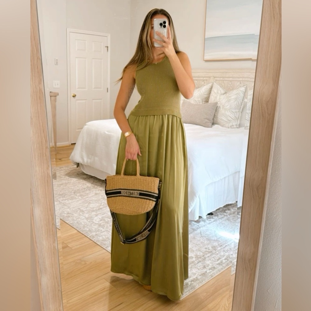 Taylor Olive Ribbed Knit Top